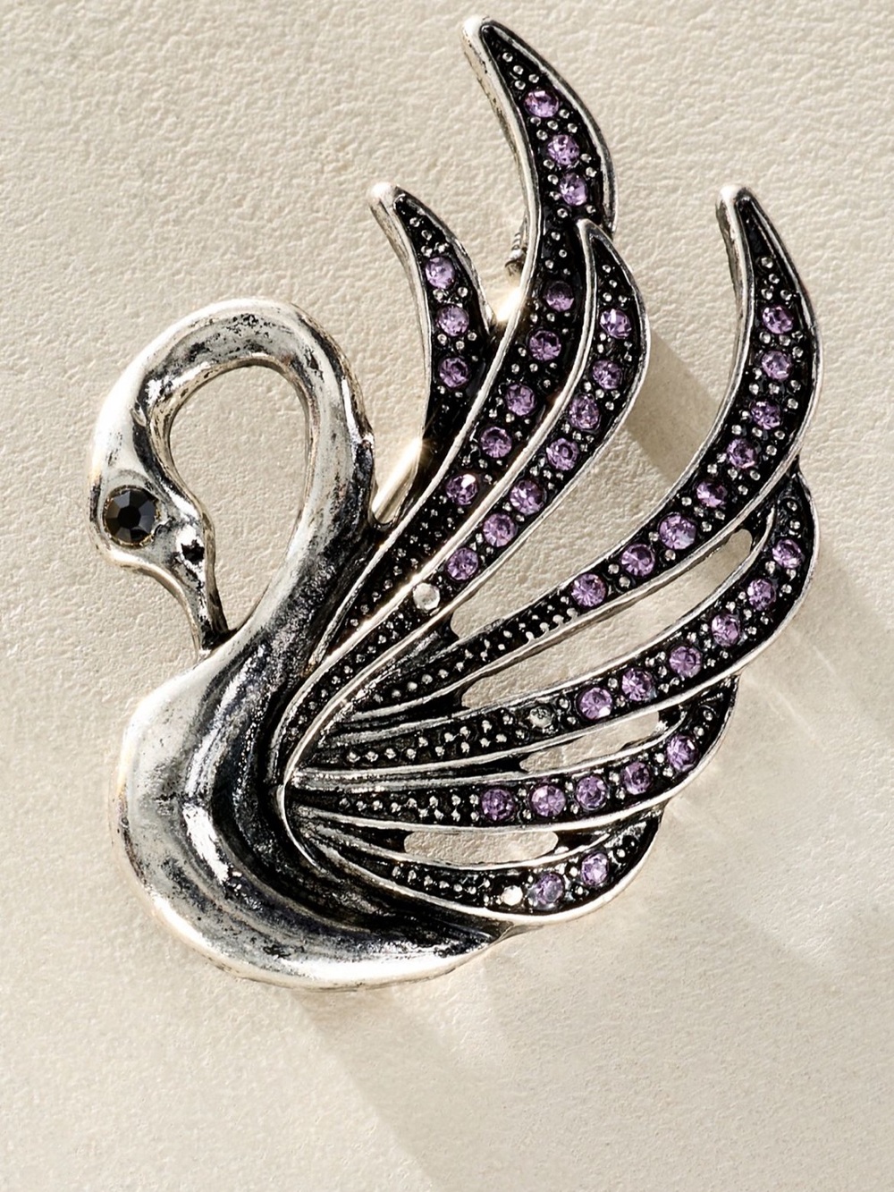 Free People Crystal Swan Brooch